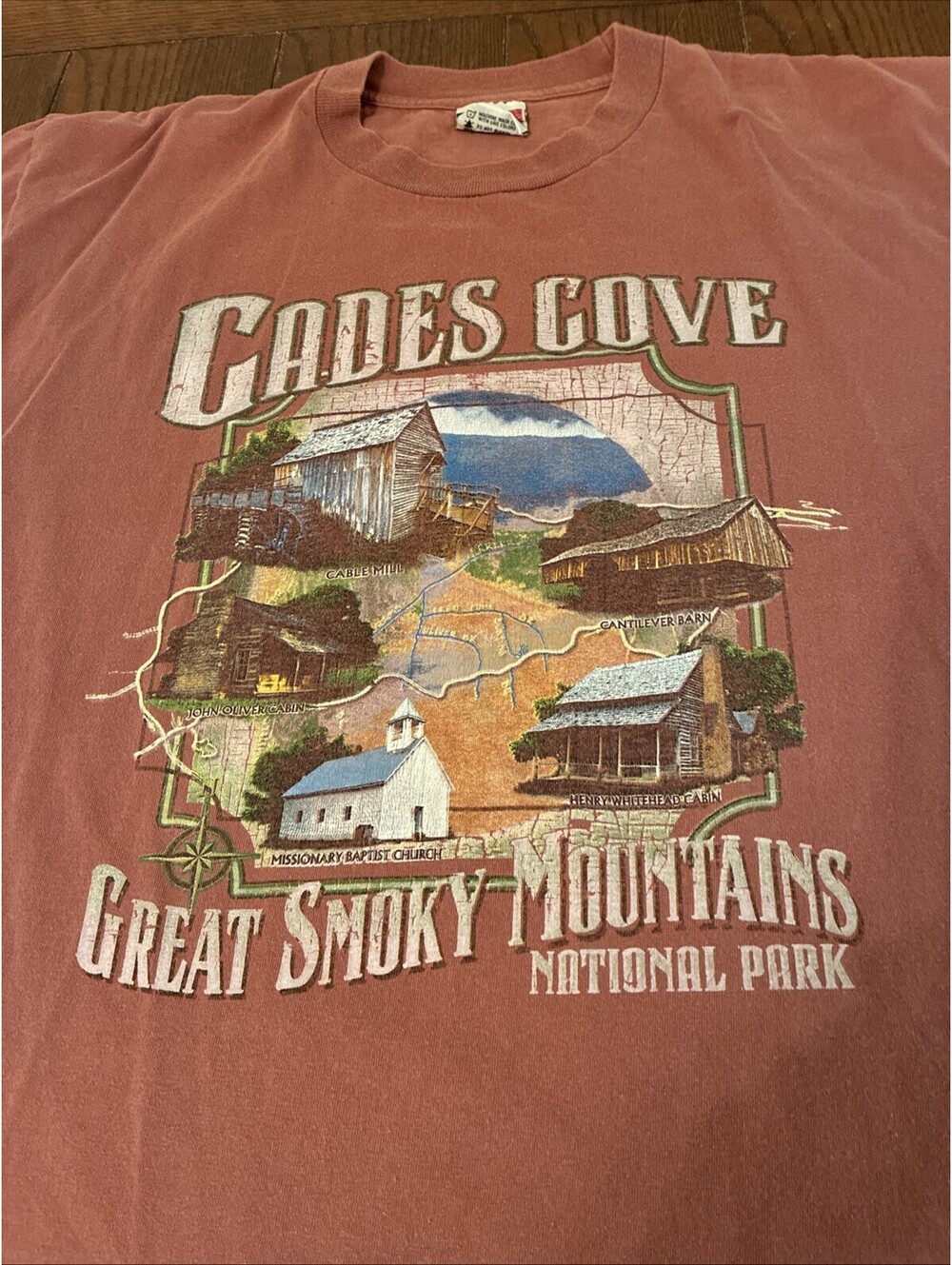 Vintage Cades Cove T-Shirt Men’s L Great Smoky Mountains Made In USA - Picture 2 of 6
